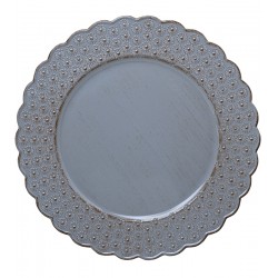 Sousplat 33cm Plastico Daisy Azul e Marrom